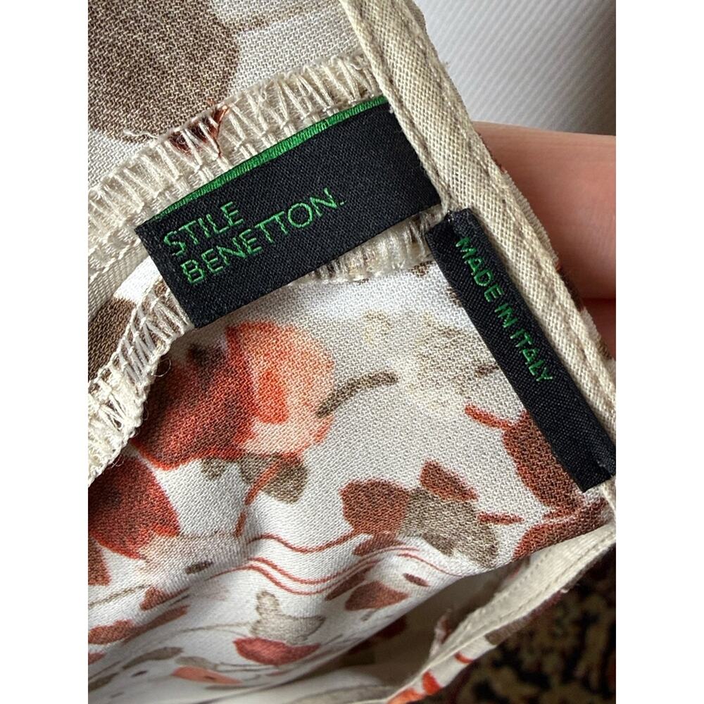 Benetton Gray Floral Short Sleeve Shift Mini Dress - Picture 4 of 6